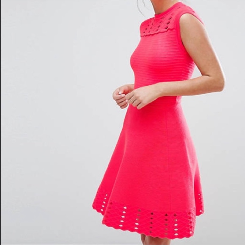 Ted Baker Zaralie Dress In Coral Pink